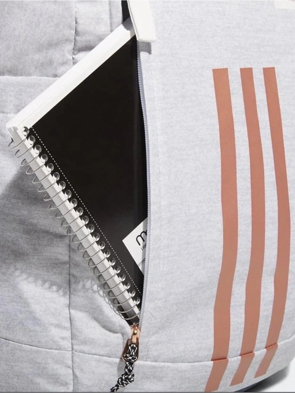 adidas White Backpack with Blush Stripe Accents